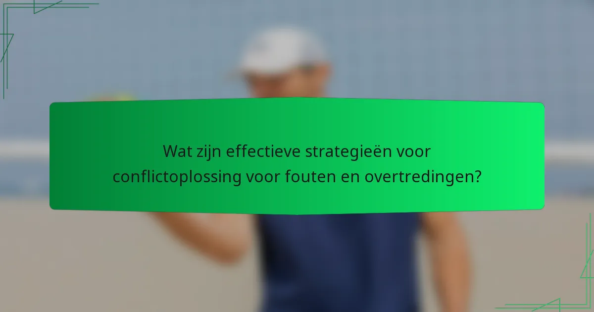 Wat zijn effectieve strategieën voor conflictoplossing voor fouten en overtredingen?